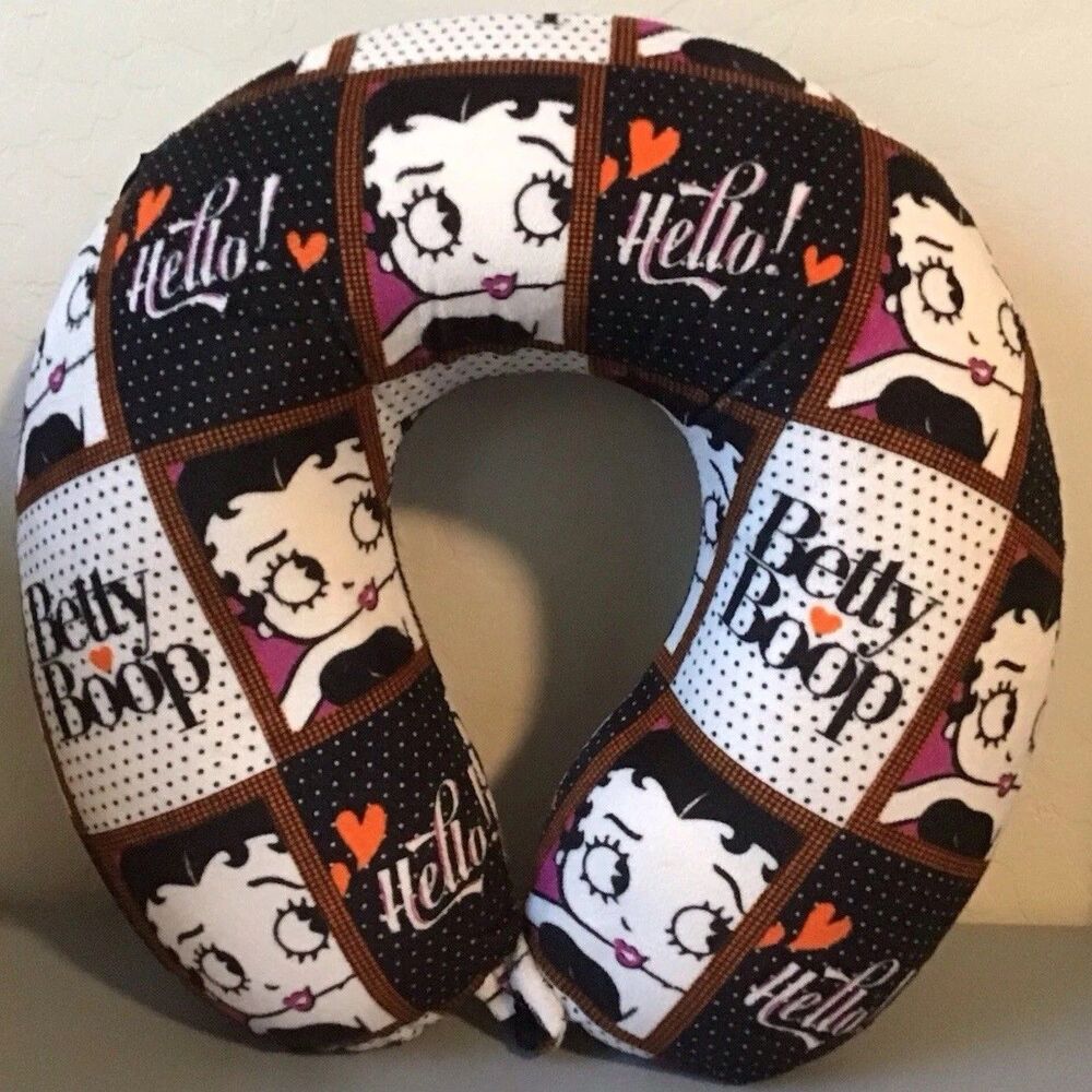 BETTY BOOP Travel Pillow with Memory Foam - Zippered, Removable Cover NWOT